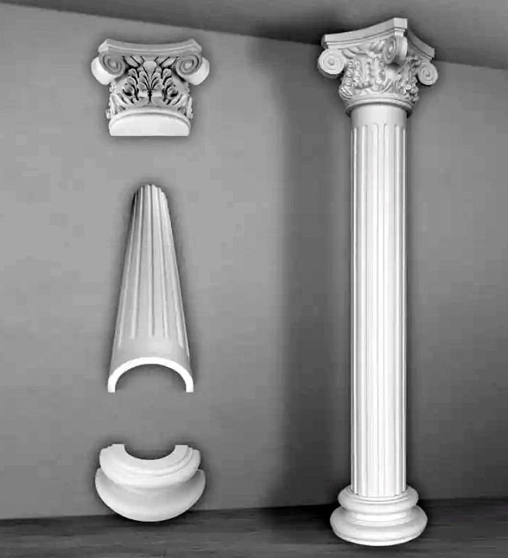 N3330 Hartschaum Säulen 257cm Halbsäulen Säulenverkleidung Säulenschaft 300mm